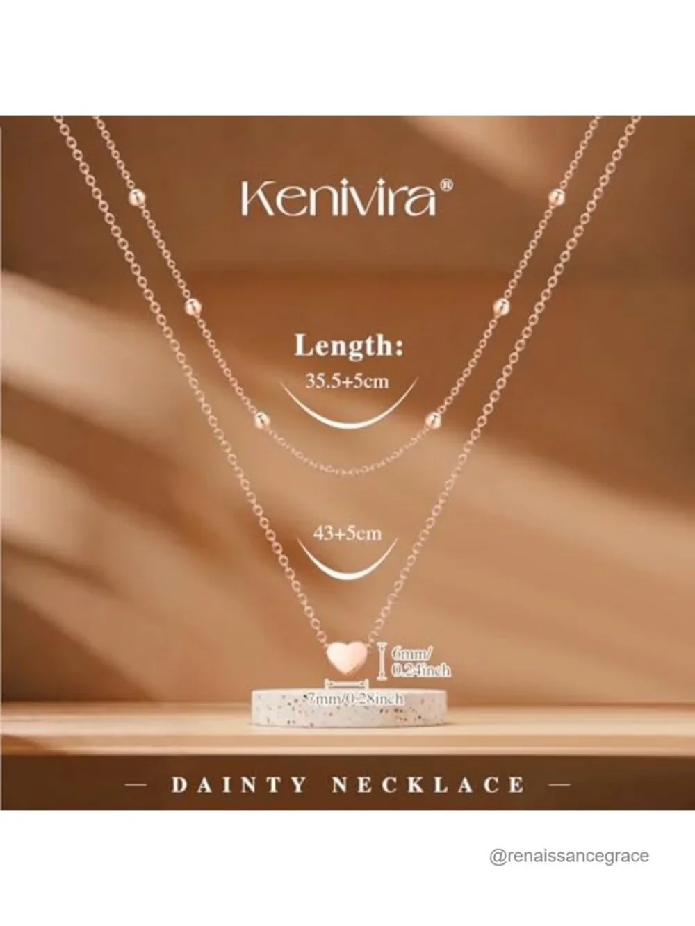 Layered Heart Necklace 925 Sterling Silver 18K Gold Plated Pendant